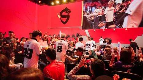 Die Shanghai Dragons beim Einzug in die Arena