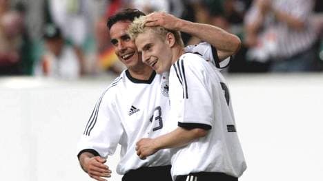 Michael Hartmann (l.) beim Jubel mit Tobias Rau