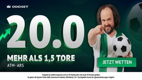 Quote 20,00 auf Atlético vs Arsenal: ODDSET Quotenboost für über 1,5 Tore!