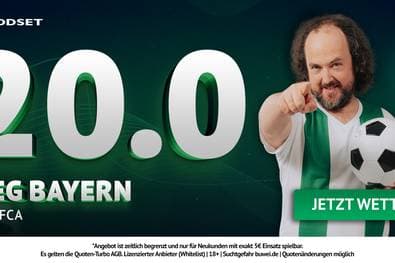 ODDSET Quotenboost: 20,0 Quote für Bayern-Sieg vs. Augsburg am 24.01.26