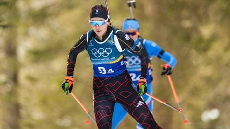 Franziska Preuß holte in der Mixed-Staffel Bronze