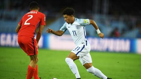 Jadon Sancho (r.) traf in der Gruppenphase drei Mal für England