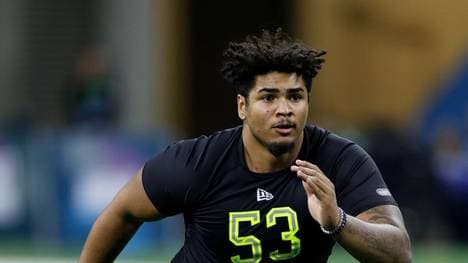 145 Kilogramm verteilt auf 1,96 Metern sind die Maße von Tristan Wirfs