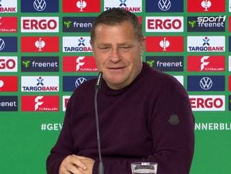 Max Eberl spricht auf der Pressekonferenz vor dem DFB-Pokalspiel über den Gegner Union Berlin und die Einstellung der Mannschaft und des Trainers.