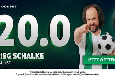 Schalke vs. KSC: Jetzt 20,0 Mega-Quote bei ODDSET sichern!