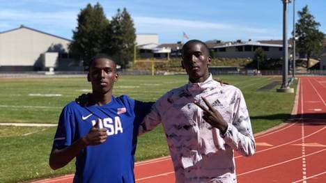 Yassin Mohumed (l.) und Mohamed Mohumed (r.) 2019 im Trainingslager in den USA 