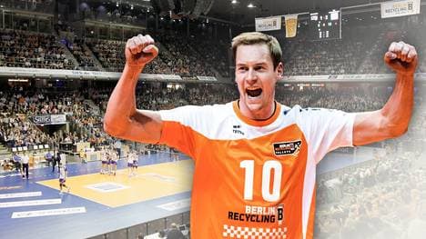 Sebastian Kühner von den BR Volleys jubelt