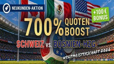 Schweiz - Bosnien WM 2026 Quotenboost: 13,20 Hammer-Quote bei bet-at-home sichern!