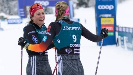 Schnelles deutsches Duo: Coletta Rydzek (l.) und Laura Gimmler 