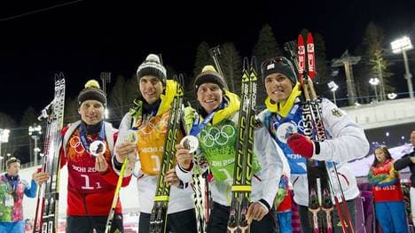 Erik Lesser, Arnd Peiffer und Co. 2014 mit der Silbermedaille