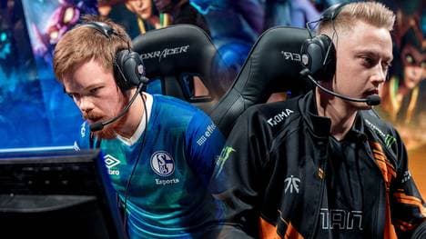 Schalke und Fnatic kämpfen im Finale um die Summer Split Championship - Die Spieler von links nach rechts - Nukeduck (Schalke) und Rekkles (Fnatic)