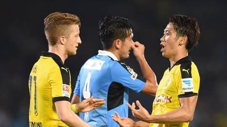 Shinji Kagawa (r.) traf doppelt für den BVB