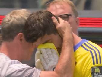 Für Thibaut Courtois endet das Viertelfinale gegen Spanien besonders bitter. Der belgische Schlussmann verletzt sich Mitte der zweiten Hälfte und muss vom Platz. War das sein letztes WM-Spiel für die Roten Teufel?