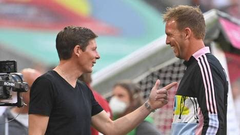 Oliver Glasner (l.) schlug Julian Nagelsmann (r.) und die Bayern