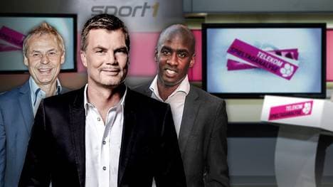 Moderator Thomas Helmer führt durch die Telekom Spieltaganalyse