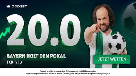 Quote 20.00 auf Bayern-Titel! ODDSET mit Mega-Boost für Neukunden zum Stuttgart-Spiel
