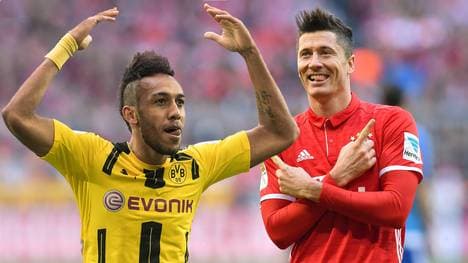 Pierre-Emerick Aubameyang (l.) und Robert Lewandowski sind die Ballermänner der Bundesliga