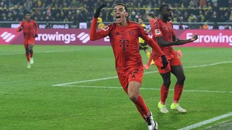 Jamal Musiala bejubelt sein Tor gegen Dortmund
