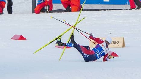 Martin Lowstrom Nyenget stürzte beim 50-Kilometer-Rennen
