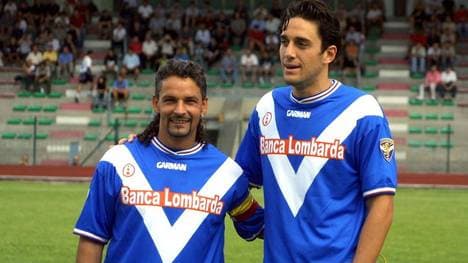 Roberto Baggio (l.) und Luca Toni spielten Anfang der 2000er Jahre gemeinsam für Brescia