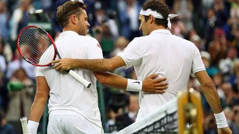 Marcus Willis (l.) unterlag Roger Federer in drei Sätzen