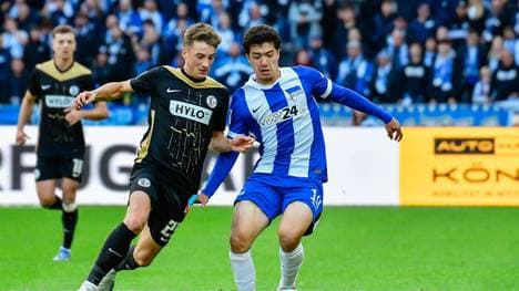 Zweikampf bei Hertha BSC Berlin gegen SV Elversberg