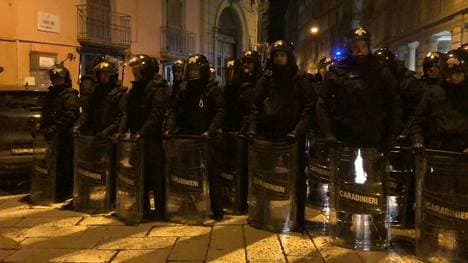 Polizei-Aufgebot beim letzten SGE-Gastspiel in Neapel