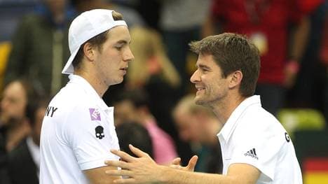 Teamchef Michael Kohlmann (r.) mit Jan-Lennard Struff
