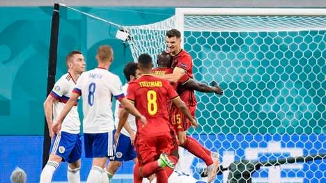 BVB-Star Thomas Meunier (r.) traf für Belgien gegen Russland