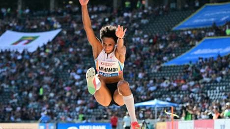 Malaika Mihambo vor 28.500 Zuschauern im Berliner Olympiastadion