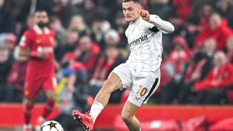 Florian Wirtz bei seinem bisher einzigen Auftritt an der Anfield Road