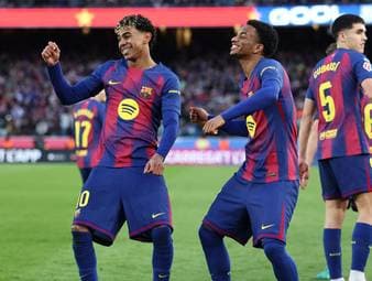 Lewandowski und Yamal treffen