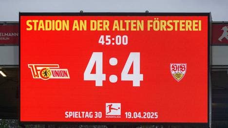 Der historische Spielstand zur Halbzeit: 4:4