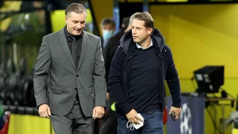 Lars Ricken (r.) im Gespräch mit Michael Zorc