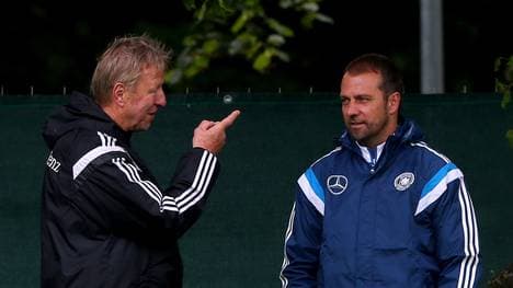 Horst Hrubesch (l.) zusammen mit Hansi Flick
