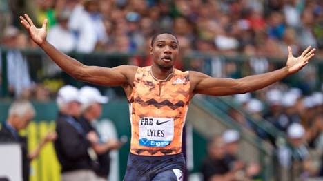 Noah Lyles hält mit 9,88 Sekunden über 100 Meter die 