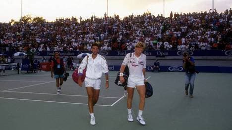 Omar Camporese (l.) lieferte Boris Becker bei den Australian Open 1991 einen Klassiker