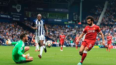 Mohamed Salah traf bei West Brom zum zwischenzeitlichen 2:0 für Liverpool