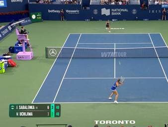 Aryna Sabalenka wird ihrer Favoritenrolle gerecht und steht in der 3. Runde des WTA-Turniers in Toronto. Die Japanerin Moyuka Uchijima macht es der Weltranglistenersten aber nicht einfach.