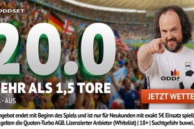Quote 20,00! ODDSET mit Quoten-Hammer zum WM-Kracher USA vs. Australien!
