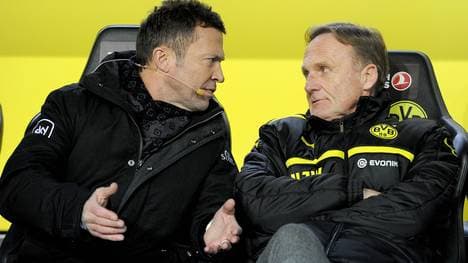 Lothar Matthäus (l.) und Hans-Joachim Watzke im Gespräch