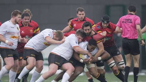 Die deutsche 15er-Rugby-Nationalmannschaft (in weiß) kam unter die Räder