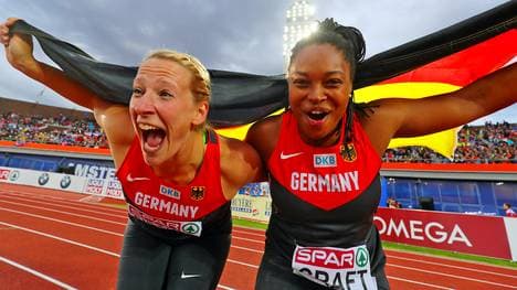 Julia Fischer (l.) und Shanice Craft (r.) durften über Silber und Bronze jubeln