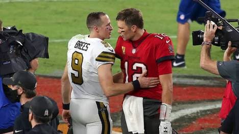 Zum ersten Mal in ihrer beeindruckenden Karriere treffen Drew Brees (l.) und Tom Brady in den Playoffs aufeinander