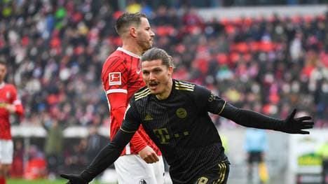 Marcel Sabitzer jubelt über sein erstes Tor für Bayern.