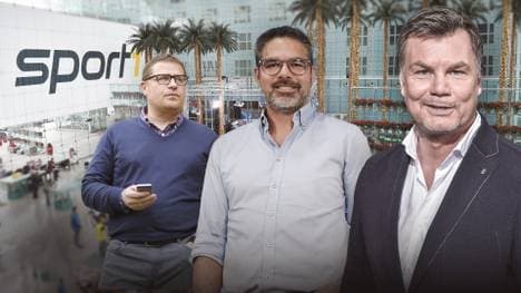 David Wagner (M.) ist zu Gast bei Thomas Helmer im CHECK24 Doppelpass, Max Eberl (l.) wird zugeschaltet