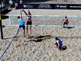 Nils Ehlers und Lui Wüst haben den Rückenwind zum Auftakt der Beachvolleyball-EM erfolgreich gemeistert.