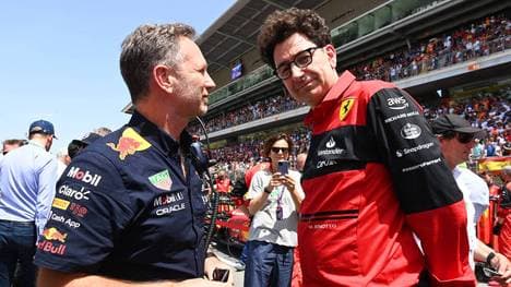 Ferrari-Teamchef Mattia Binotto (r.) gibt sich siegessicher für den Endspurt im Titelkampf