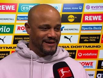 Vincent Kompany beobachtete an der Seitenlinie seine Jungs, als die mit den Fans nach dem Spiel feierten. Bei SPORT1 erklärt der Coach warum. 