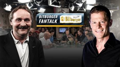SPORT1-Experte Peter Neururer (l.) ist zu Gast bei Sascha Bandermann im Bitburger Fantalk